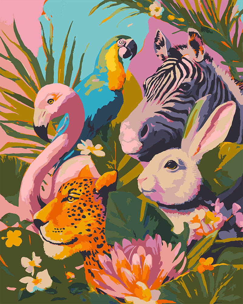 絵画 Zebrappy Colorful zebra illustration in wpap pop art style | Premium