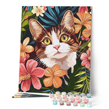 Load image into Gallery viewer, Cat with Tropical Flowers