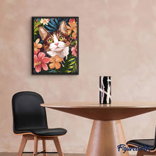 Load image into Gallery viewer, Cat with Tropical Flowers