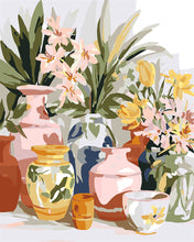 Load image into Gallery viewer, Paint by numbers kit for adults Pottery and Flowers Figured'Art UK
