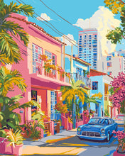 Load image into Gallery viewer, Paint by numbers kit for adults Colourful Street Figured&#39;Art UK
