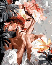 Load image into Gallery viewer, Paint by numbers kit for adults Floral Girl Portrait Figured'Art UK