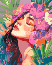 Load image into Gallery viewer, Paint by numbers kit for adults Floral Pretty Girl Figured'Art UK