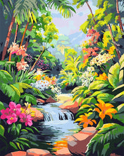 Load image into Gallery viewer, Paint by numbers kit for adults Tropical Waterfall Figured'Art UK