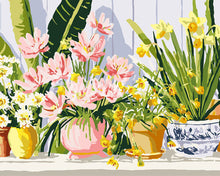 Load image into Gallery viewer, Paint by numbers kit for adults Pastel Flower Pots Figured'Art UK