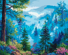 Load image into Gallery viewer, Paint by numbers kit for adults Misty Pine Valley Figured&#39;Art UK