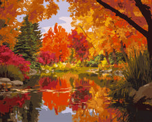 Load image into Gallery viewer, Paint by numbers kit for adults Golden Trees of Autumn Figured'Art UK