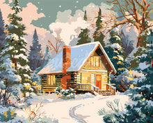 Load image into Gallery viewer, Paint by numbers kit for adults Winter Cabin Figured'Art UK