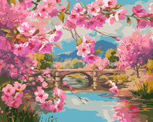 Load image into Gallery viewer, Paint by numbers kit for adults Cherry Blossom Bridge Figured'Art UK