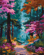 Load image into Gallery viewer, Paint by numbers kit for adults Blooming Forest Trail Figured'Art UK