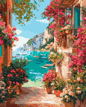 Load image into Gallery viewer, Paint by numbers kit for adults Italian Riviera View Figured'Art UK