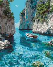 Load image into Gallery viewer, Paint by numbers kit for adults Peaceful Blue Cove Figured'Art UK