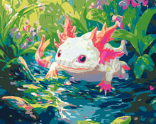 Load image into Gallery viewer, Paint by numbers kit for adults Swimming Axolotl Figured'Art UK