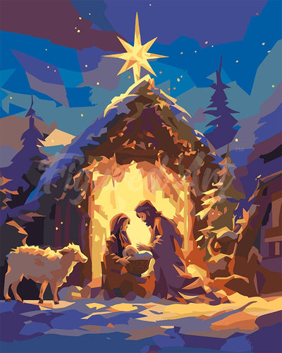 Paint by numbers kit for adults Silent Night Figured'Art UK