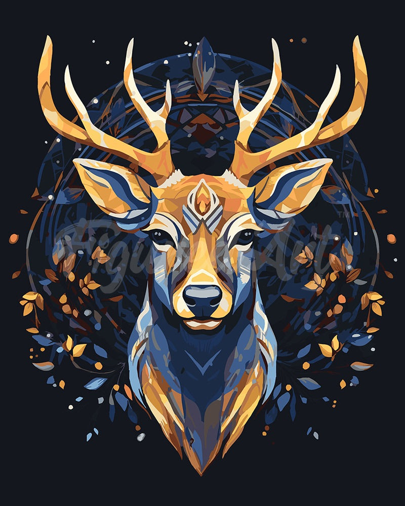 Paint by numbers kit for adults Majestic Reindeer Figured'Art UK