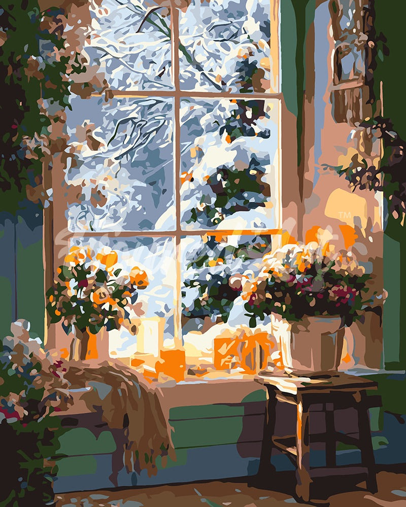 Paint by numbers kit for adults Romantic Winter Figured'Art UK