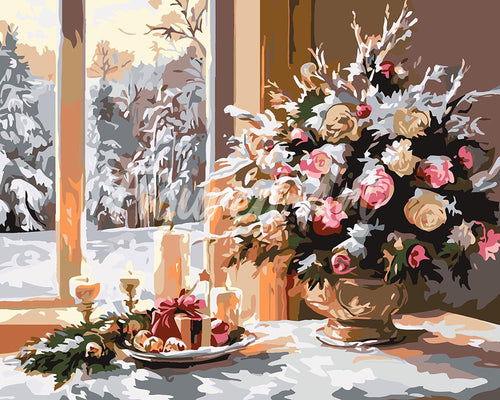 Paint by numbers kit for adults Romantic Christmas Eve Figured'Art UK