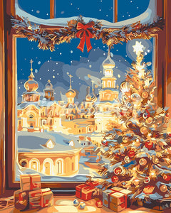 Paint by numbers kit for adults Christmas Eve Glow Figured'Art UK