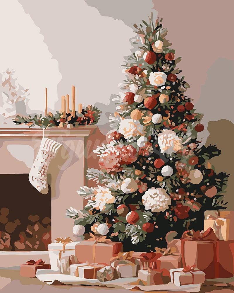 Paint by numbers kit for adults Elegant Holiday Decor Figured'Art UK