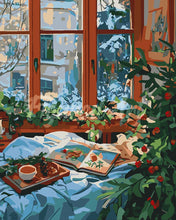 Load image into Gallery viewer, Paint by numbers kit for adults Cosy Winter in Bed Figured'Art UK
