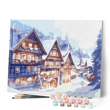 Load image into Gallery viewer, Snowy Village in Watercolour