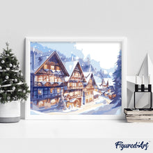 Load image into Gallery viewer, Snowy Village in Watercolour