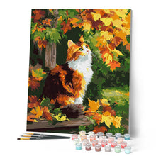 Load image into Gallery viewer, Calico Cat in Autumn