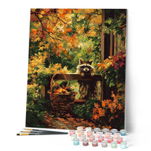 Load image into Gallery viewer, Cute Raccoon in Autumn