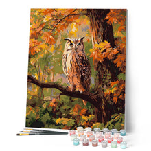 Load image into Gallery viewer, Owl Among Golden Leaves