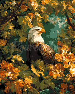 Paint by numbers kit for adults Eagle Among Golden Leaves Figured'Art UK