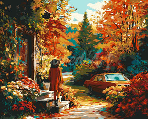 Paint by numbers kit for adults Autumn Farewell Figured'Art UK