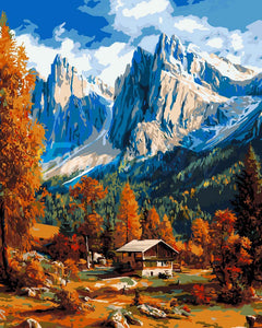 Paint by numbers kit for adults Autumn in the Dolomites Figured'Art UK