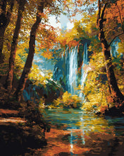 Load image into Gallery viewer, Paint by numbers kit for adults Autumn Cascade Figured&#39;Art UK