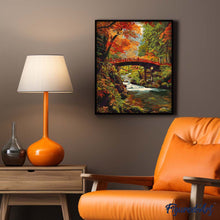 Load image into Gallery viewer, Autumn Red Bridge in Japan
