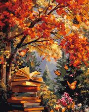 Load image into Gallery viewer, Paint by numbers kit for adults Reading with Butterflies Figured&#39;Art UK