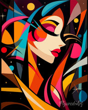 Load image into Gallery viewer, Paint by numbers kit for adults Bold Abstract Cosmic Girl Figured'Art UK