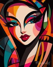 Load image into Gallery viewer, Paint by numbers kit for adults Bold Abstract Lady Figured'Art UK