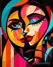 Load image into Gallery viewer, Paint by numbers kit for adults Bold Abstract Two Ladies Figured'Art UK