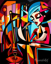 Load image into Gallery viewer, Paint by numbers kit for adults Bold Abstract Jazz Singer Figured'Art UK