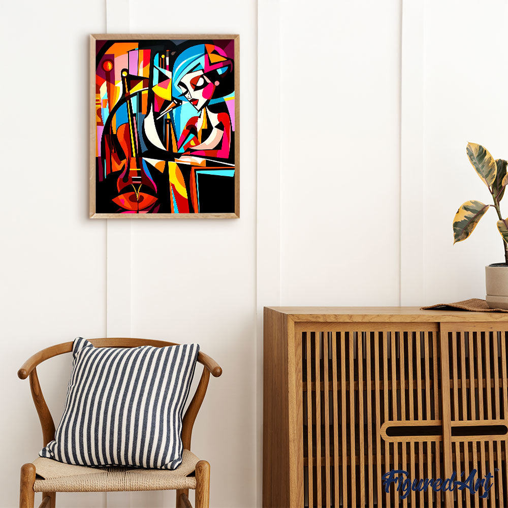 Paint by Numbers for adults UK - Bold Abstract Jazz Singer – Figured'Art