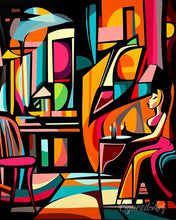 Load image into Gallery viewer, Paint by numbers kit for adults Bold Abstract Café Figured'Art UK