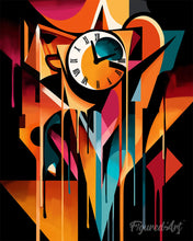 Load image into Gallery viewer, Paint by numbers kit for adults Bold Abstract Melting Clock Figured'Art UK