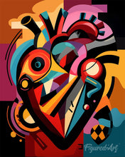 Load image into Gallery viewer, Paint by numbers kit for adults Bold Abstract Heart Figured'Art UK
