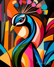 Load image into Gallery viewer, Paint by numbers kit for adults Bold Abstract Peacock 1 Figured'Art UK
