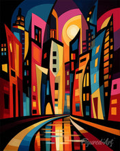 Load image into Gallery viewer, Paint by numbers kit for adults Bold Abstract Skyscrapers Figured'Art UK