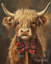 Load image into Gallery viewer, Paint by numbers kit for adults Highland Cow Gentleman Figured'Art UK
