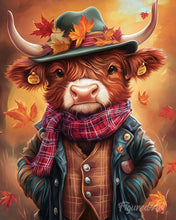 Load image into Gallery viewer, Paint by numbers kit for adults Highland Cow Vintage Style Figured'Art UK