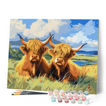 Load image into Gallery viewer, Highland cow Golden Field