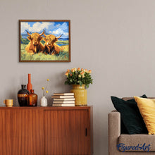 Load image into Gallery viewer, Highland cow Golden Field