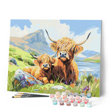 Load image into Gallery viewer, Highland cow and baby